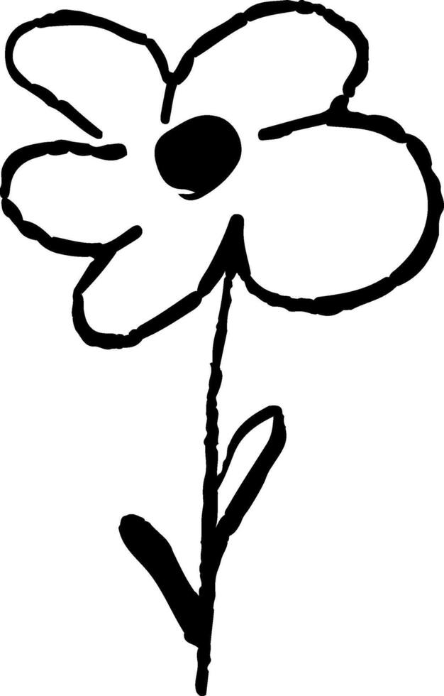 hand drawn flower with pencil isolated on white background . Vector illustration