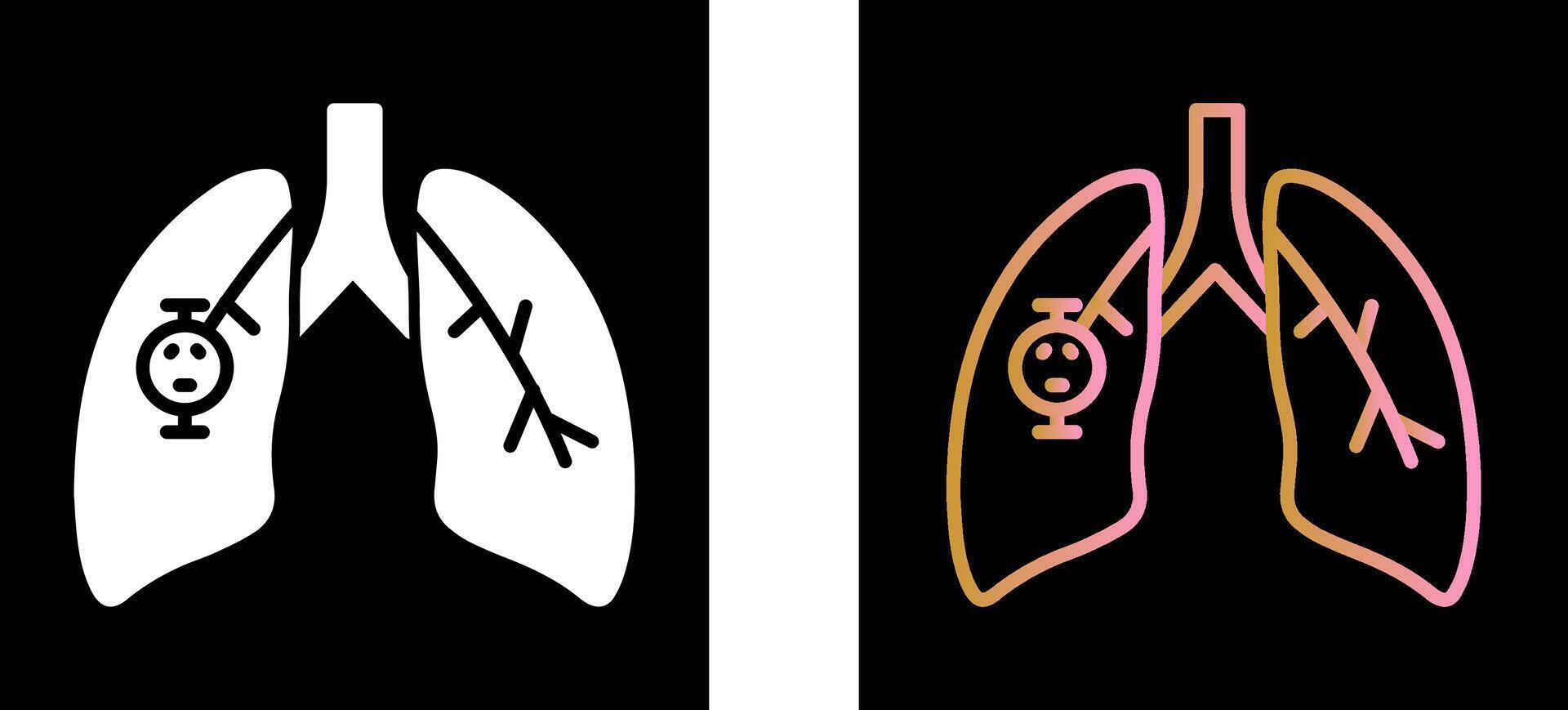 pulmón cáncer icono diseño vector