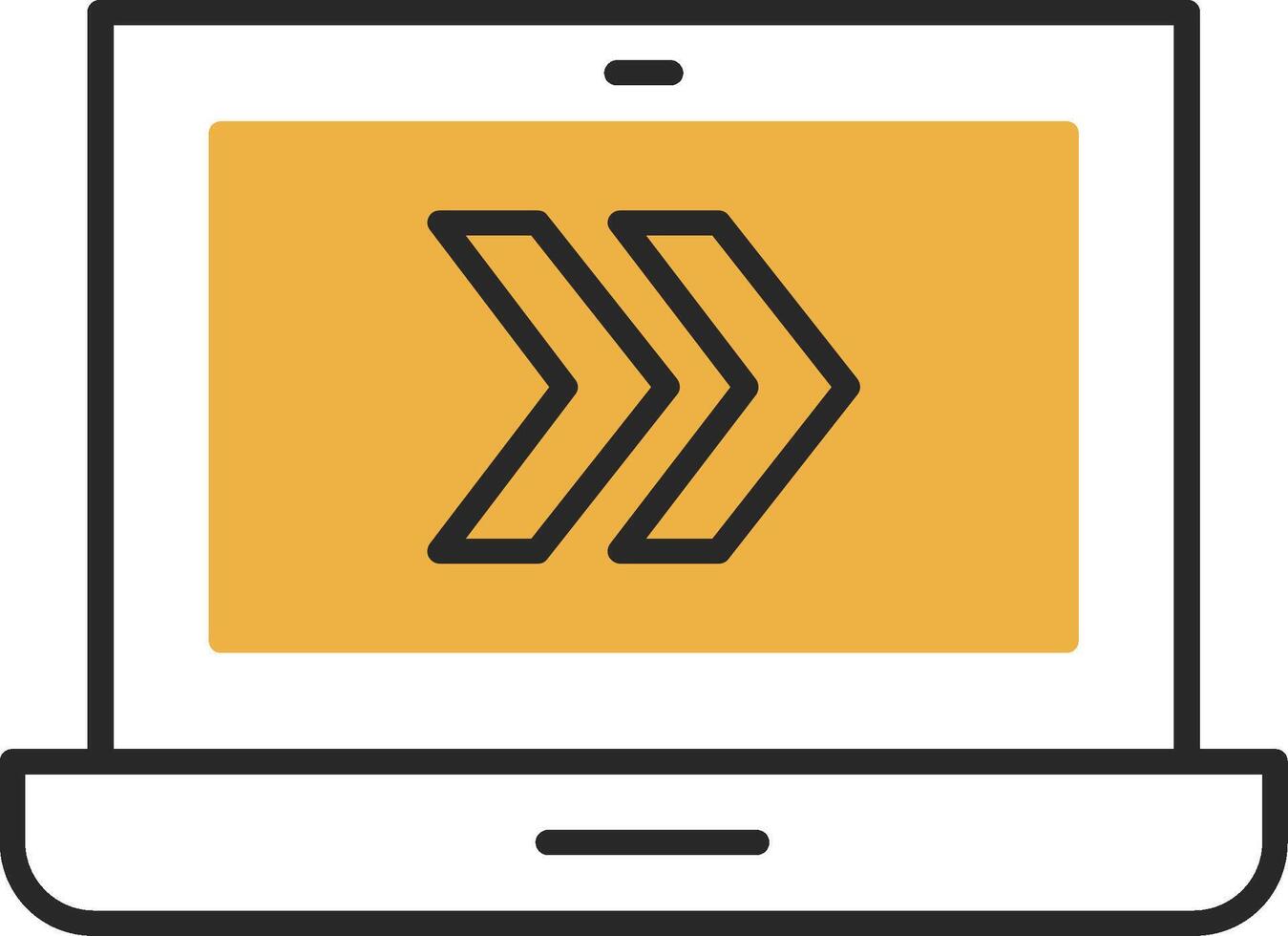 Fast Forward Skined Filled Icon vector