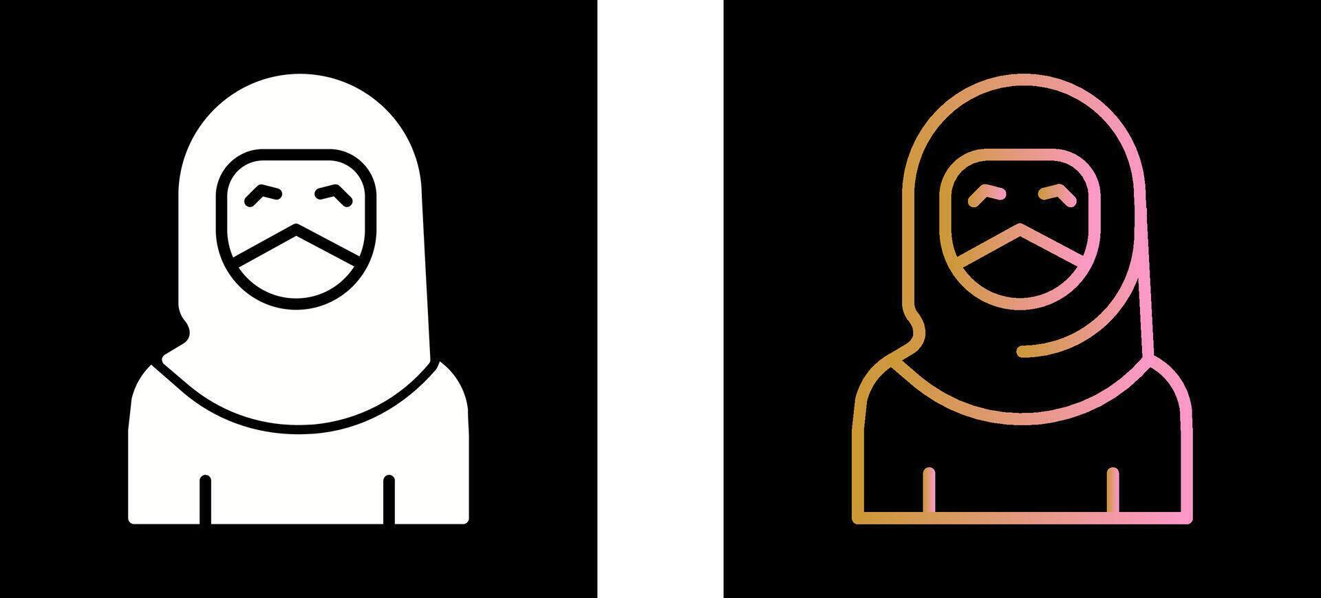 mujer con diseño de icono de niqab vector