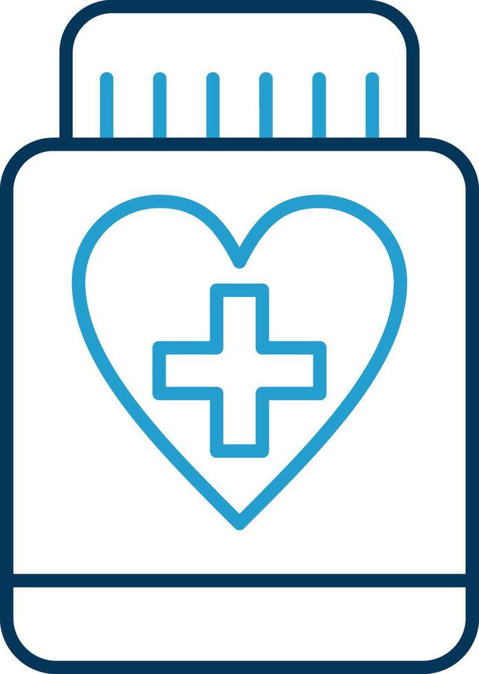 Pill Line Blue Two Color Icon vector