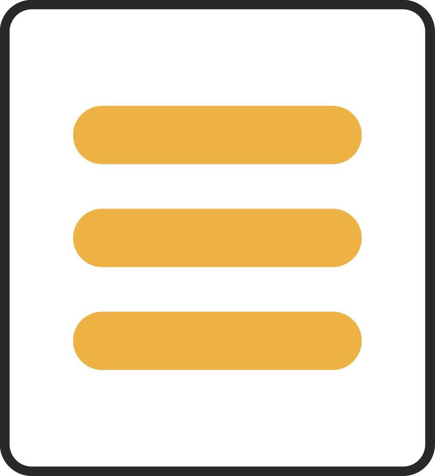Menu Skined Filled Icon vector
