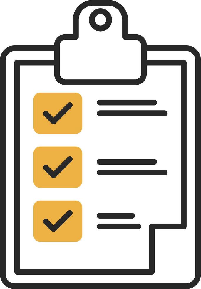 Clipboard Skined Filled Icon vector