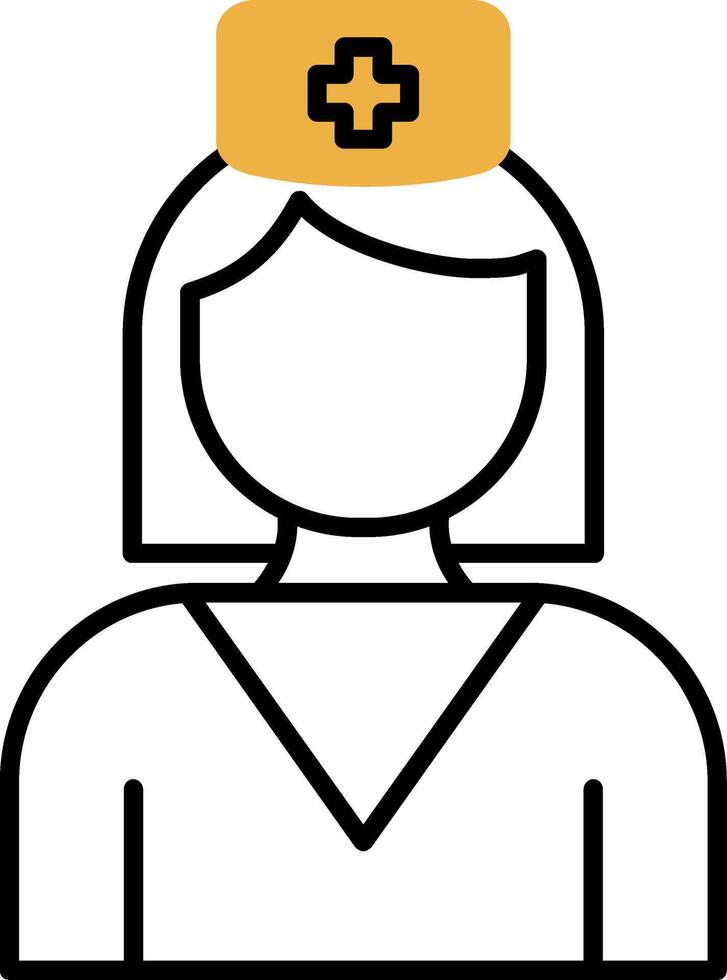 Nurse Skined Filled Icon vector