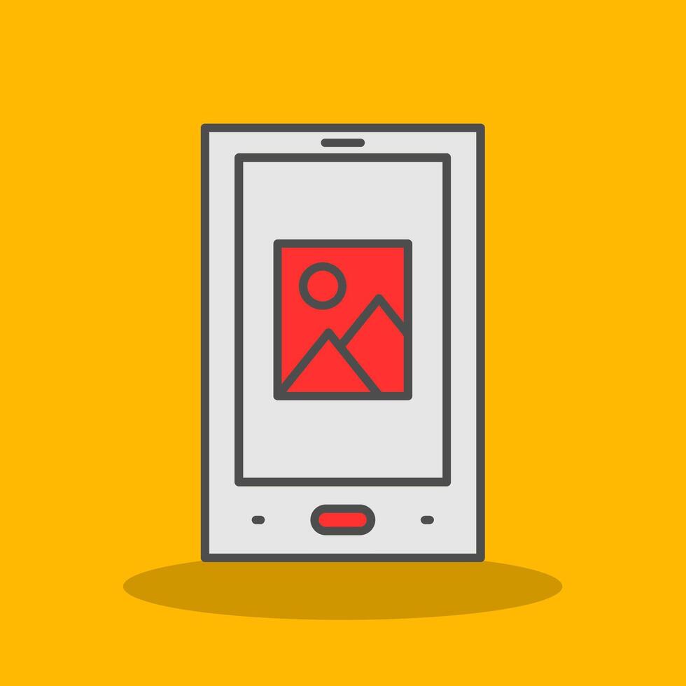Tablet Filled Shadow Icon vector