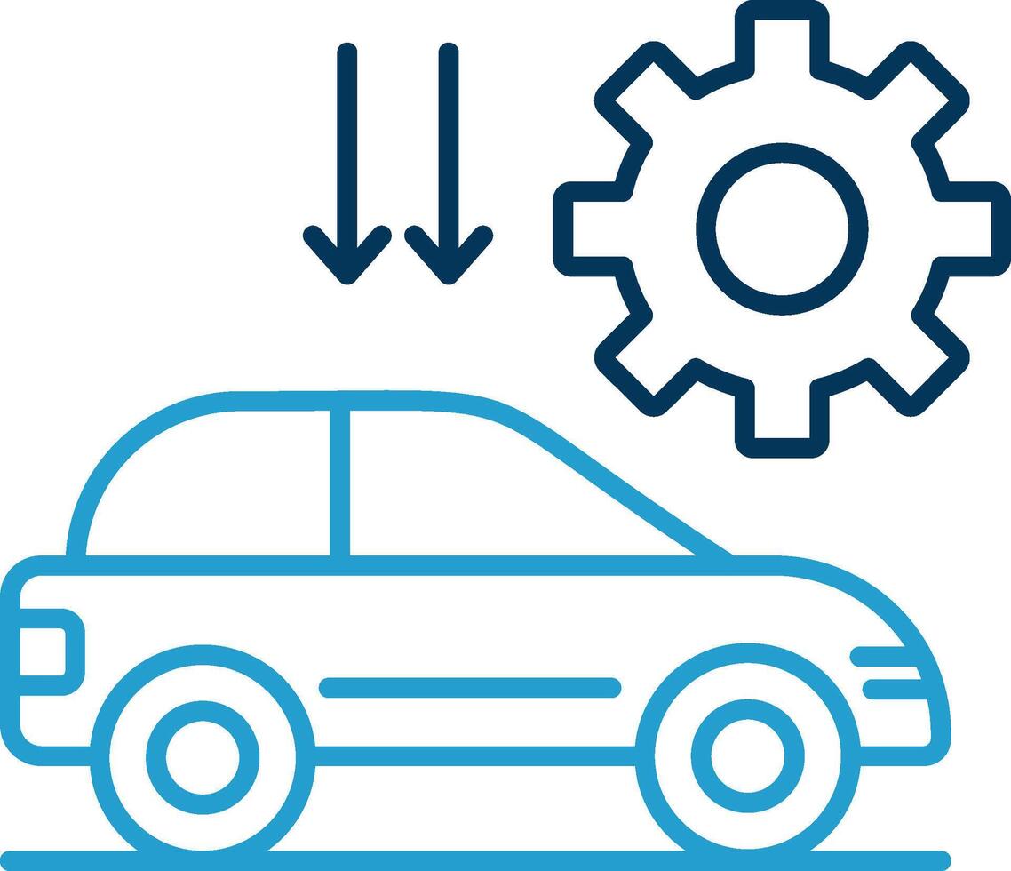 Car Settting Line Blue Two Color Icon vector