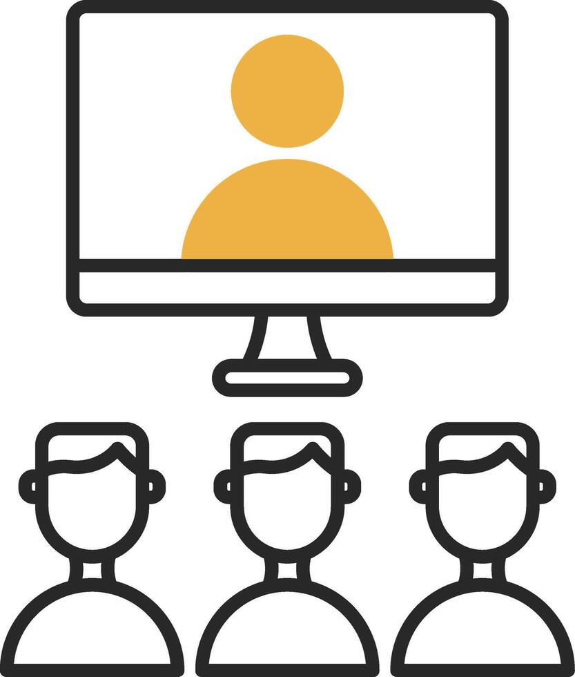 Virtual Class Skined Filled Icon vector