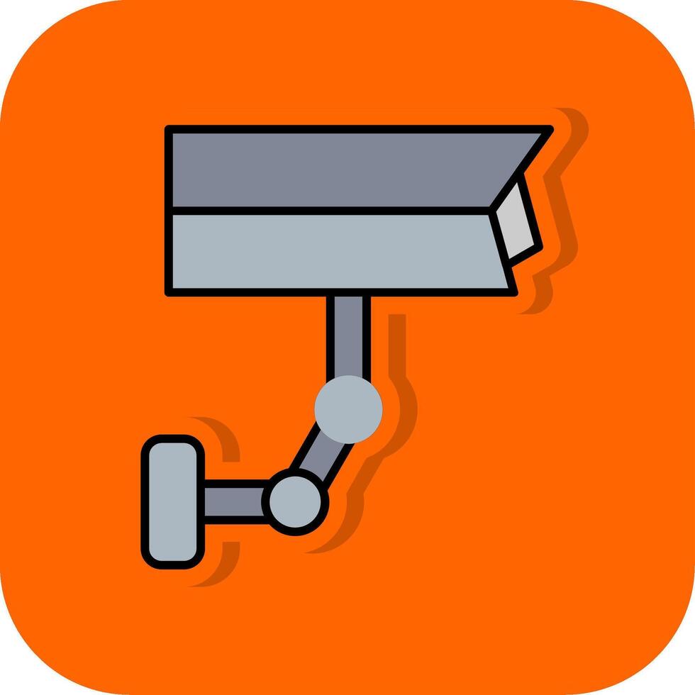 Cctv Filled Orange background Icon vector