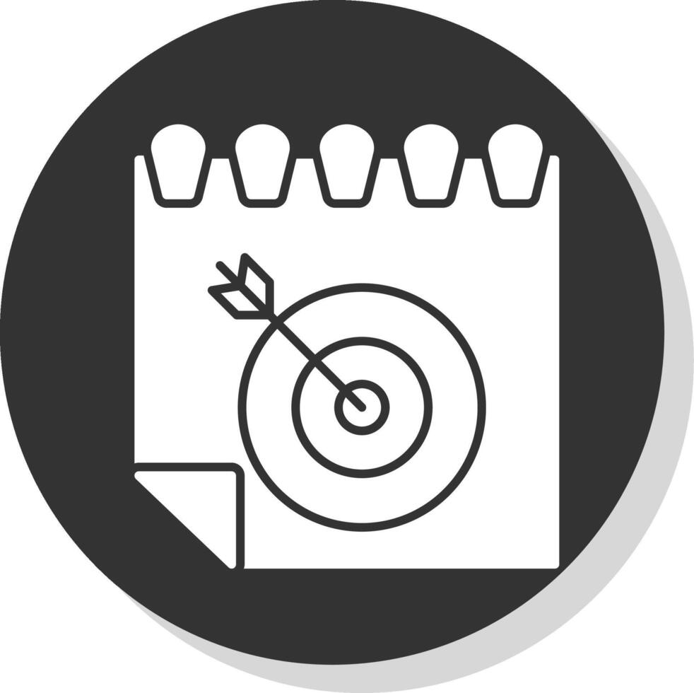 Target Glyph Grey Circle Icon vector