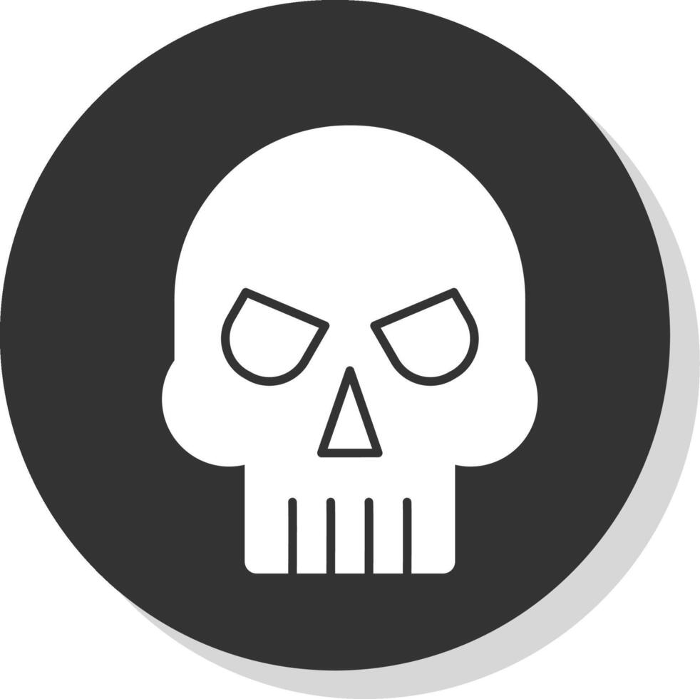 Skull Glyph Grey Circle Icon vector