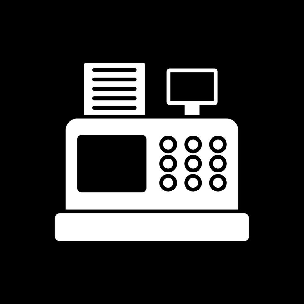 Cash Register Glyph Inverted Icon vector