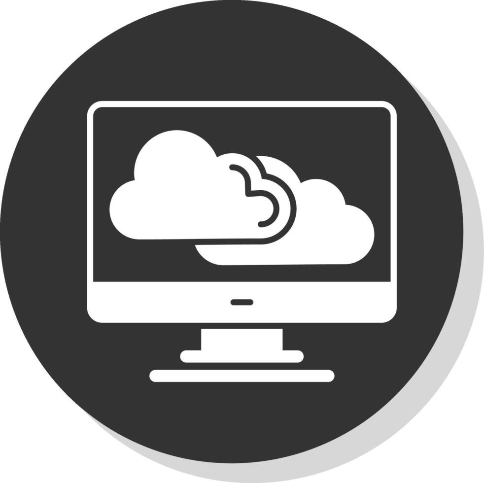 Cloud Glyph Grey Circle Icon vector