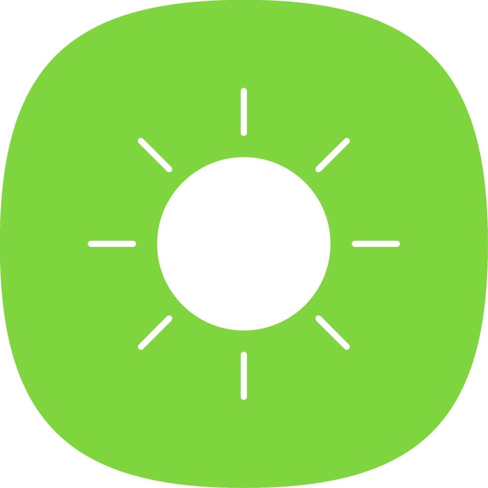 Sun Glyph Curve Icon vector