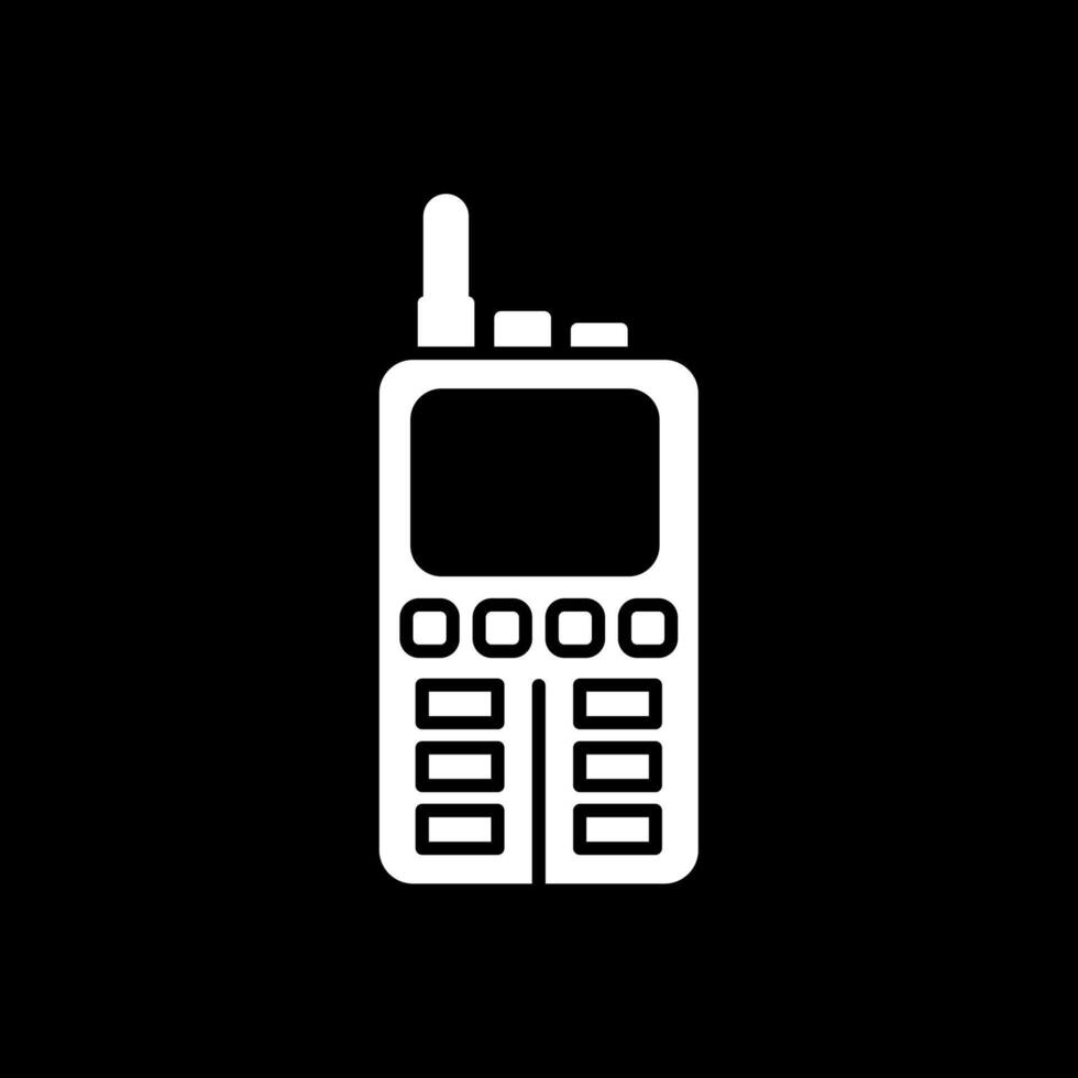 icono de glifo de walkie talkie invertido vector