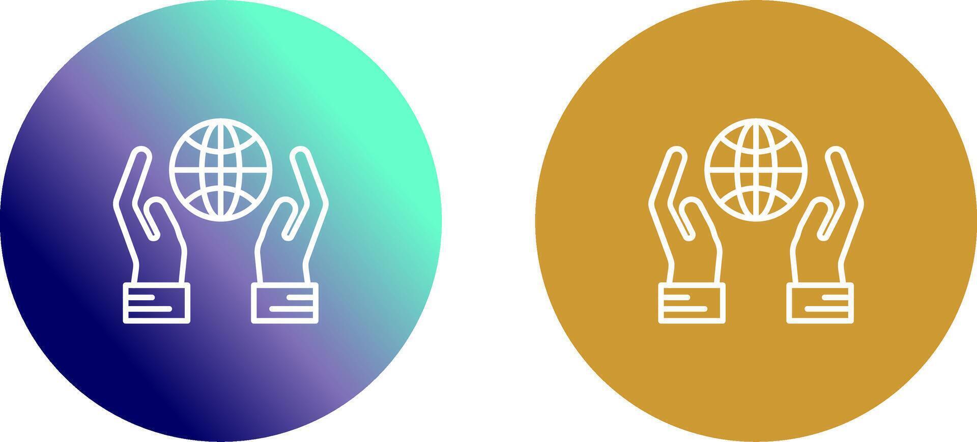 Globe Hand Icon Design vector