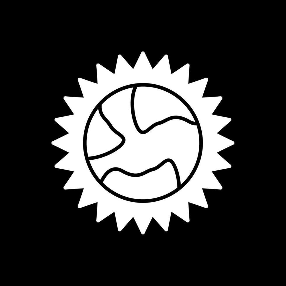 Sun Glyph Inverted Icon vector