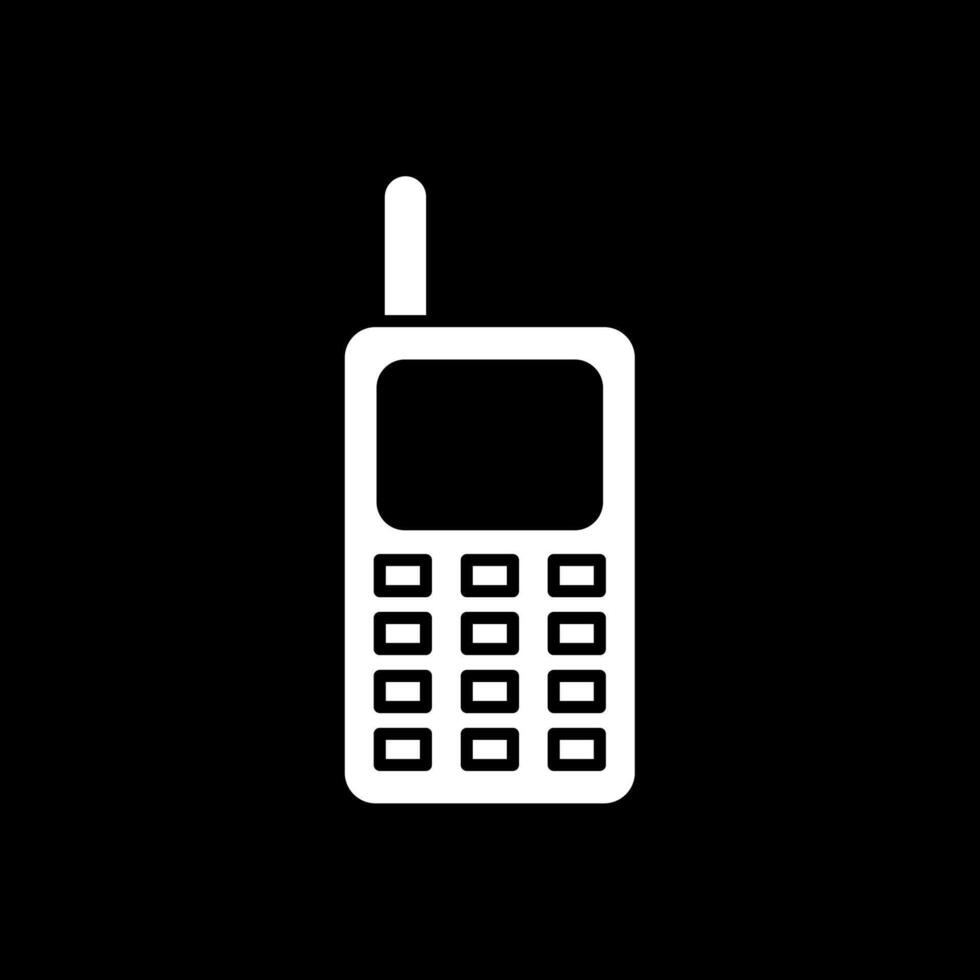 Walkie Talkie Glyph Inverted Icon vector