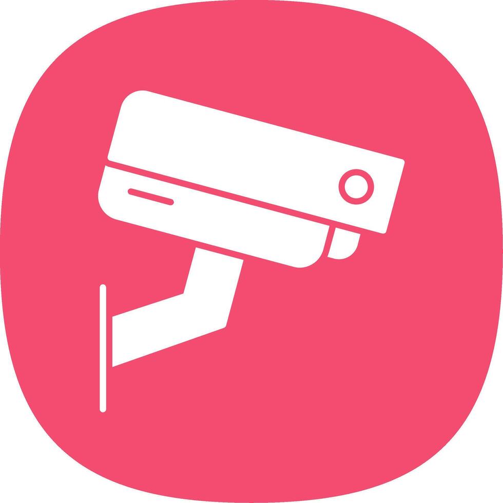 Security Camera Glyph Curve Icon vector