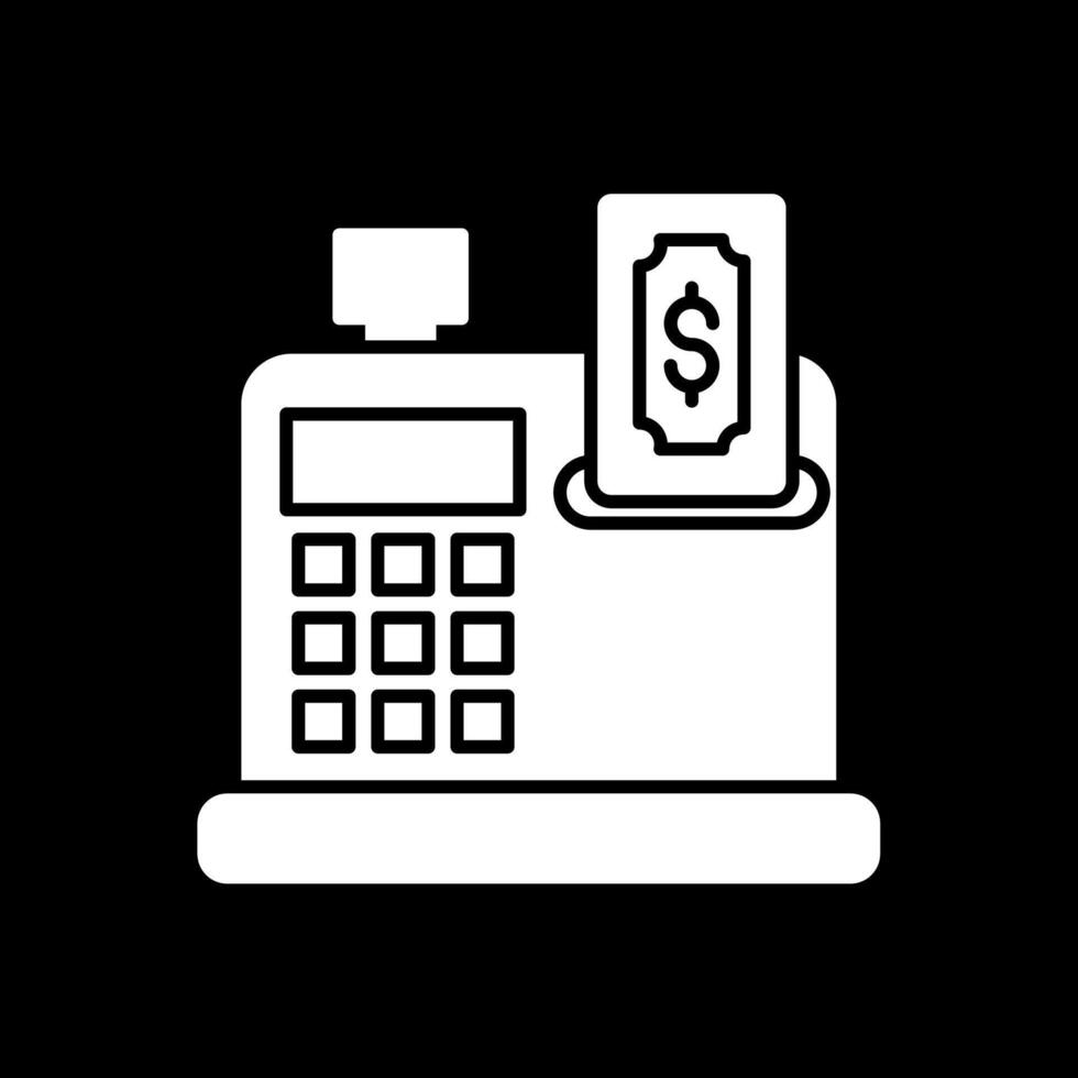 Cash Register Glyph Inverted Icon vector
