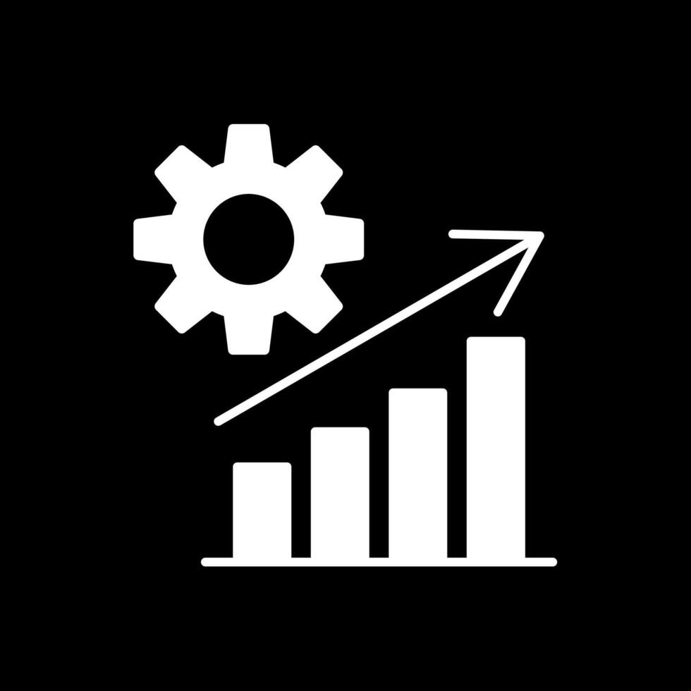 Growth Glyph Inverted Icon vector