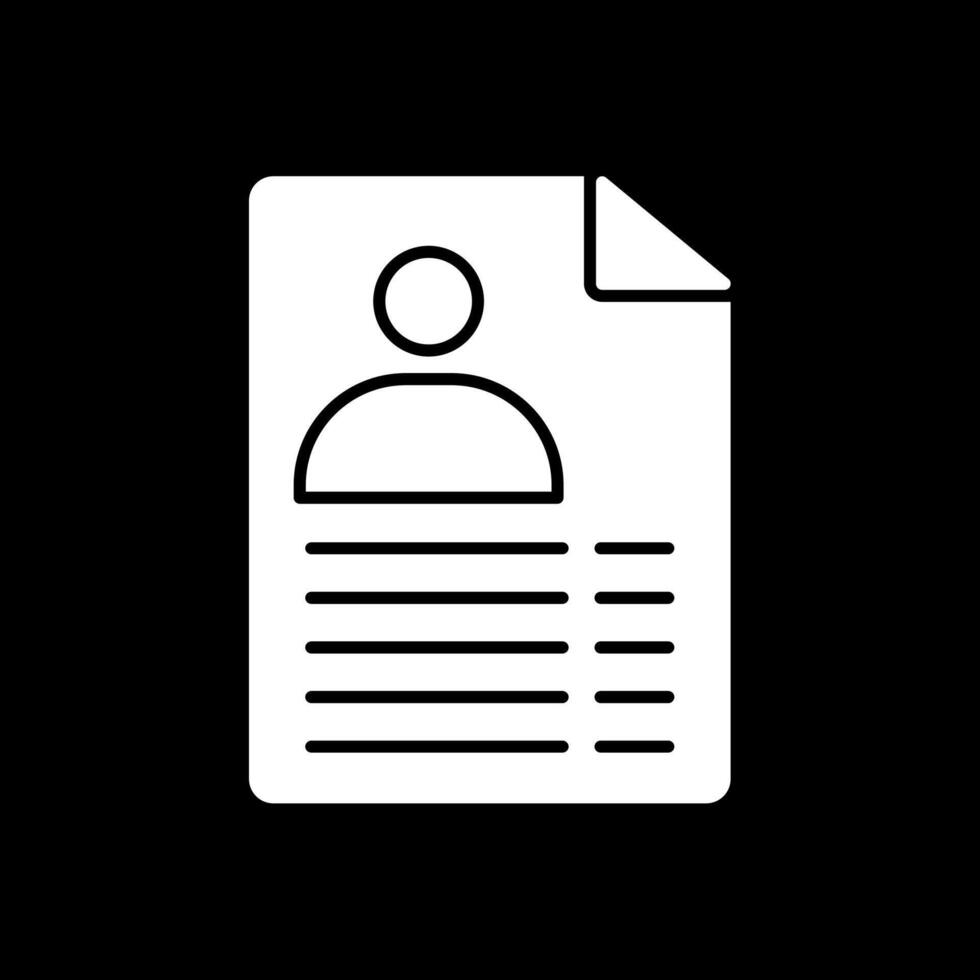 Document Glyph Inverted Icon vector