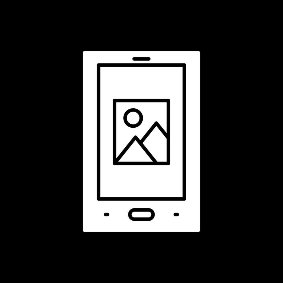 Tablet Glyph Inverted Icon vector