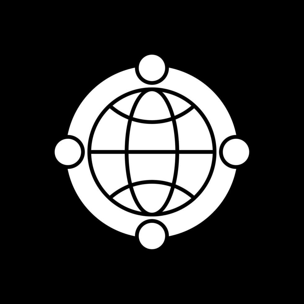 Globe Glyph Inverted Icon vector