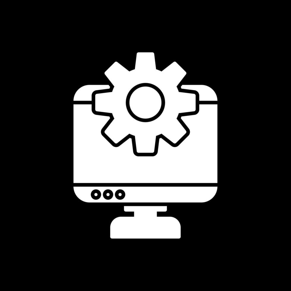 Development Glyph Inverted Icon vector