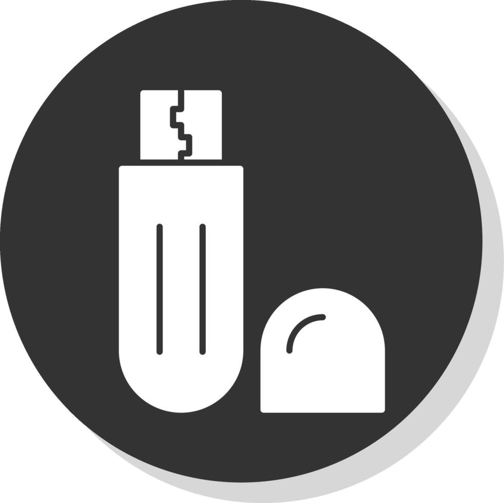 Flash Drive Glyph Grey Circle Icon vector