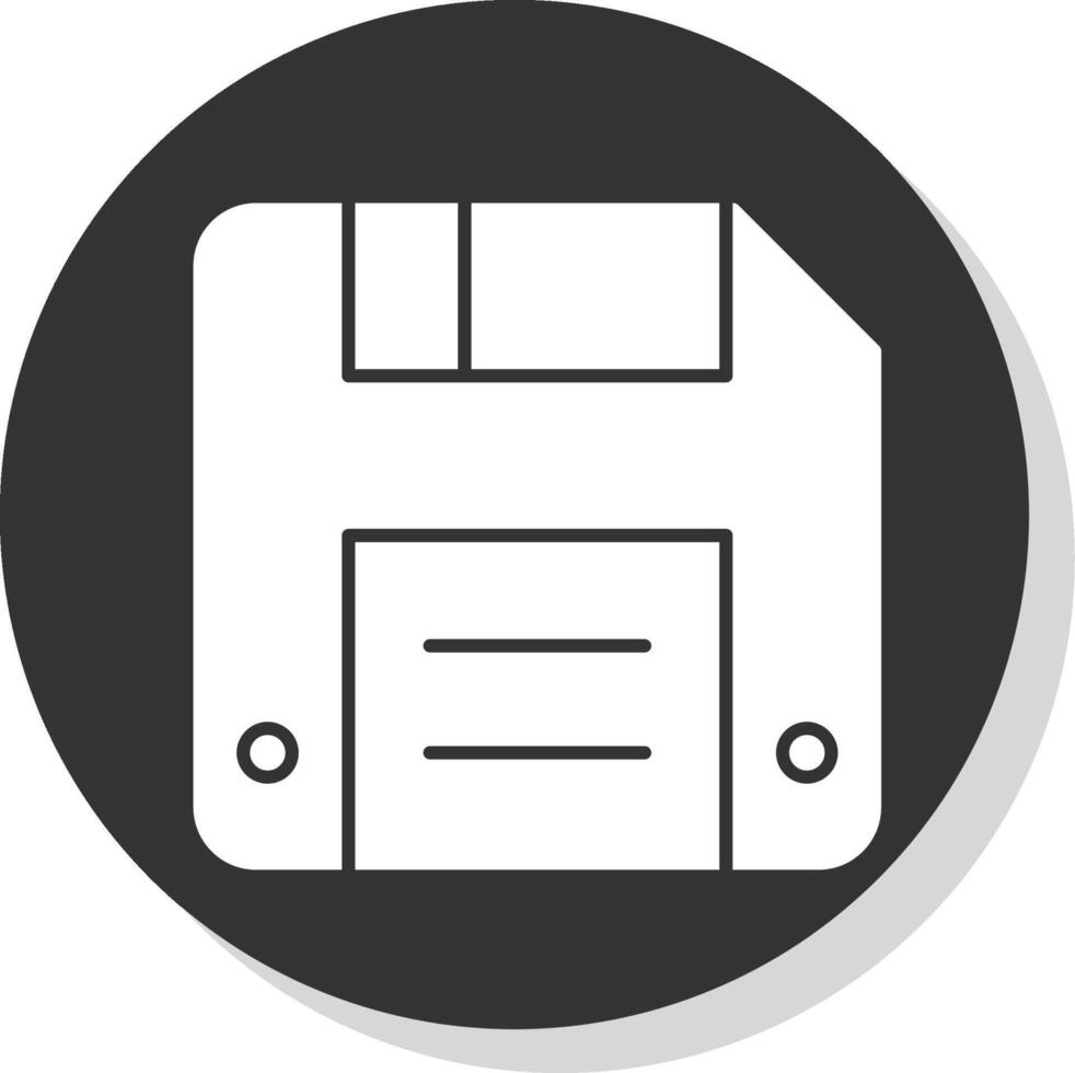 Diskette Glyph Grey Circle Icon vector