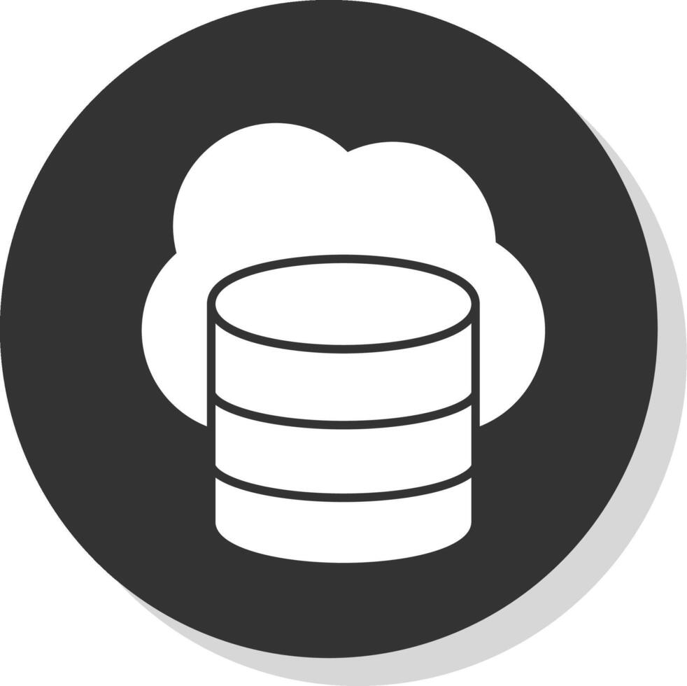 Cloud Storage Glyph Grey Circle Icon vector