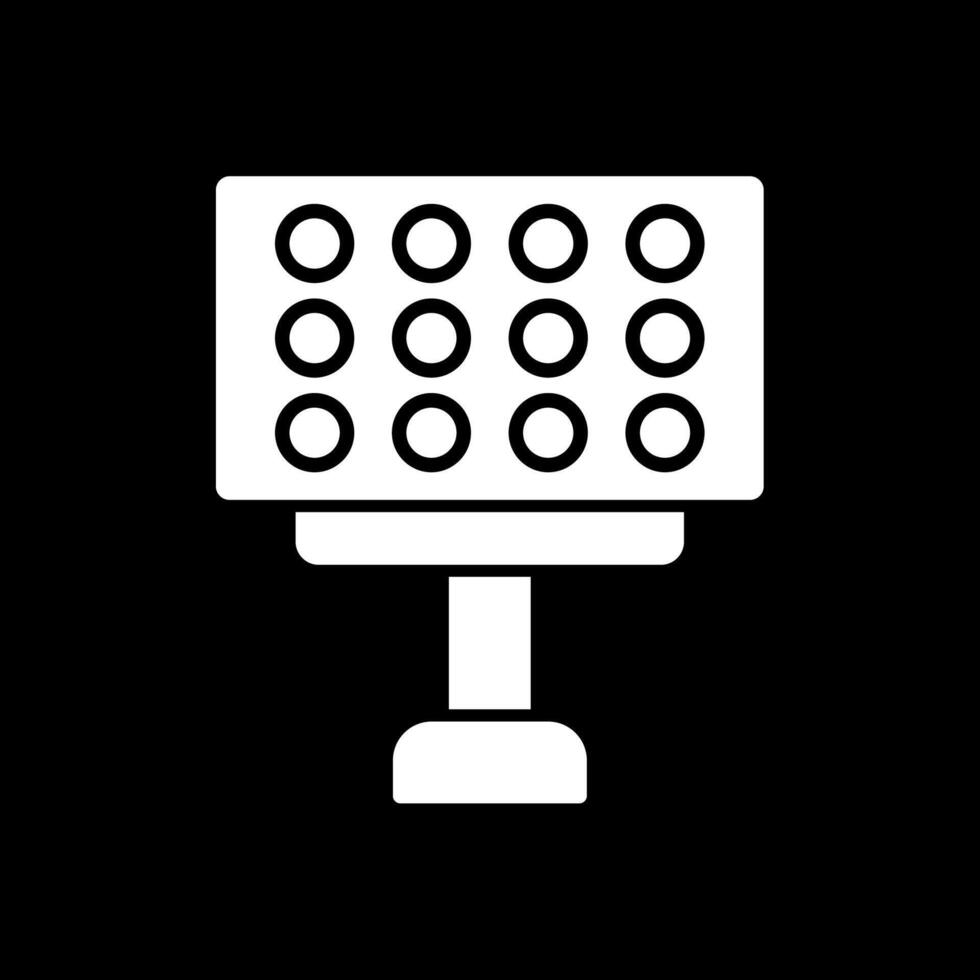 Stadium Lights Glyph Inverted Icon vector