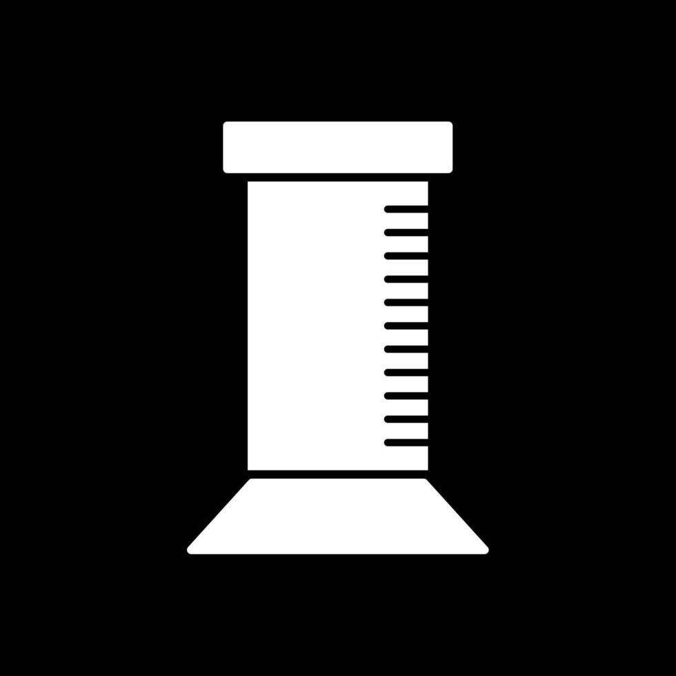 Graduated Cylinder Glyph Inverted Icon vector