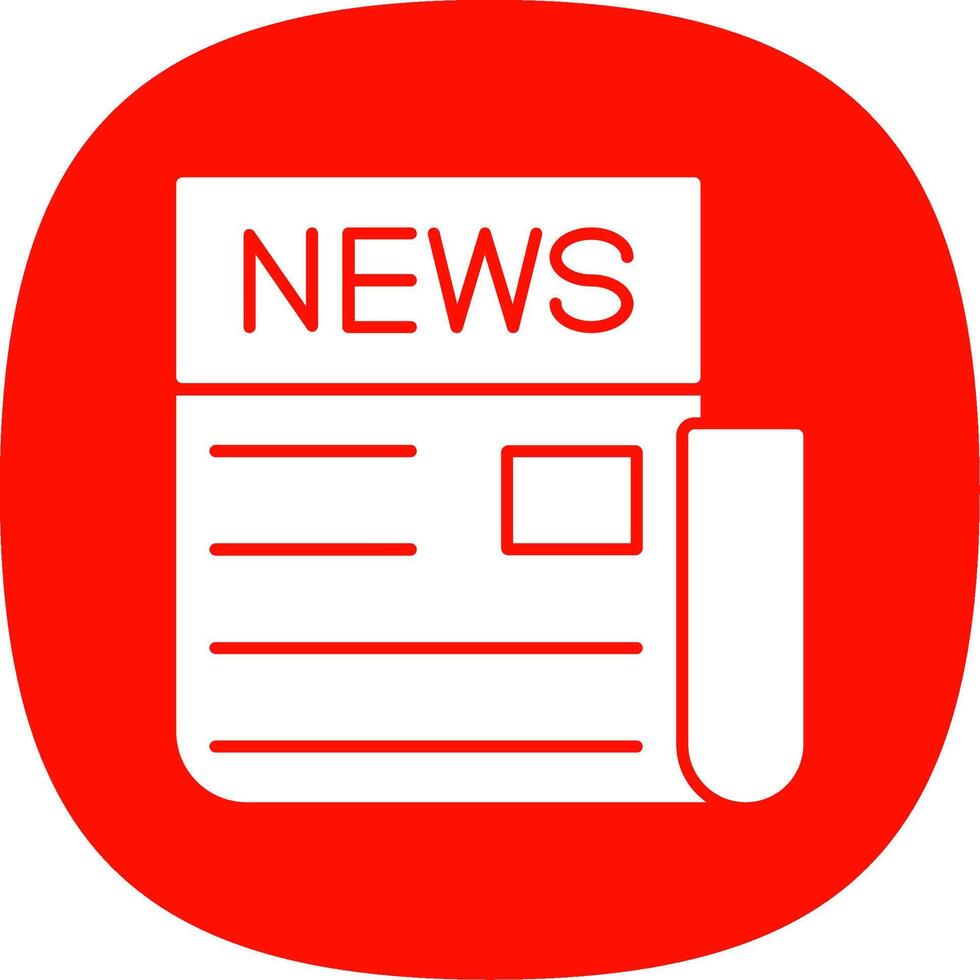 News Glyph Curve Icon vector