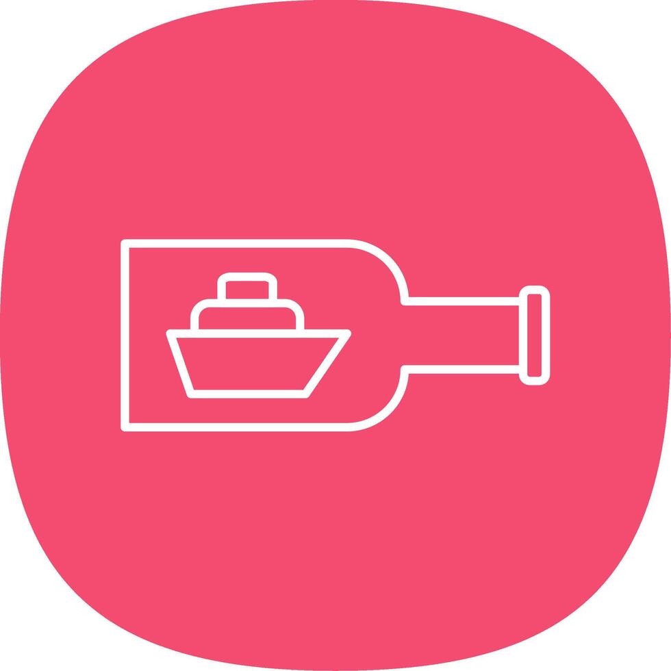 Ship In A Bottle Line Curve Icon vector