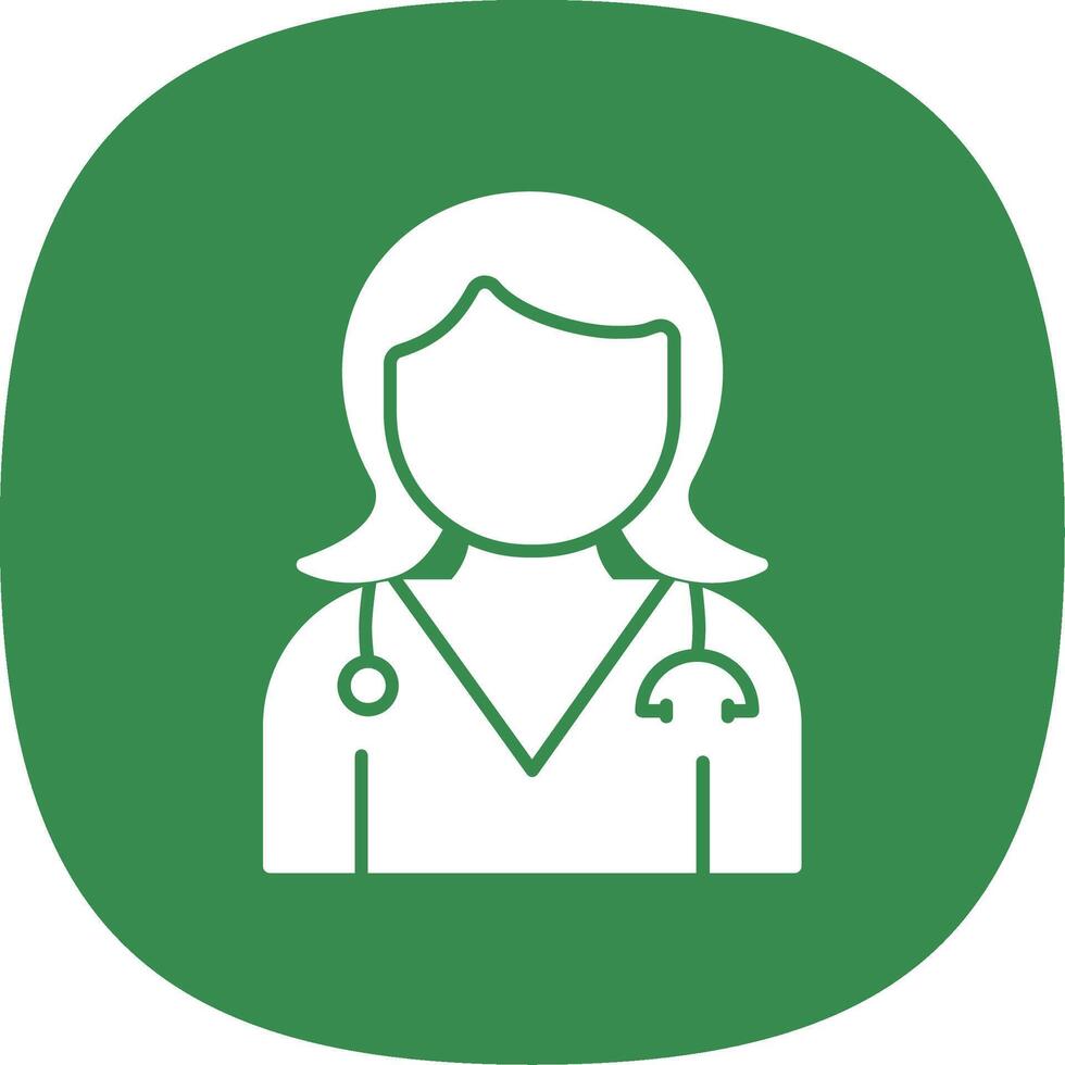Doctor Glyph Curve Icon vector