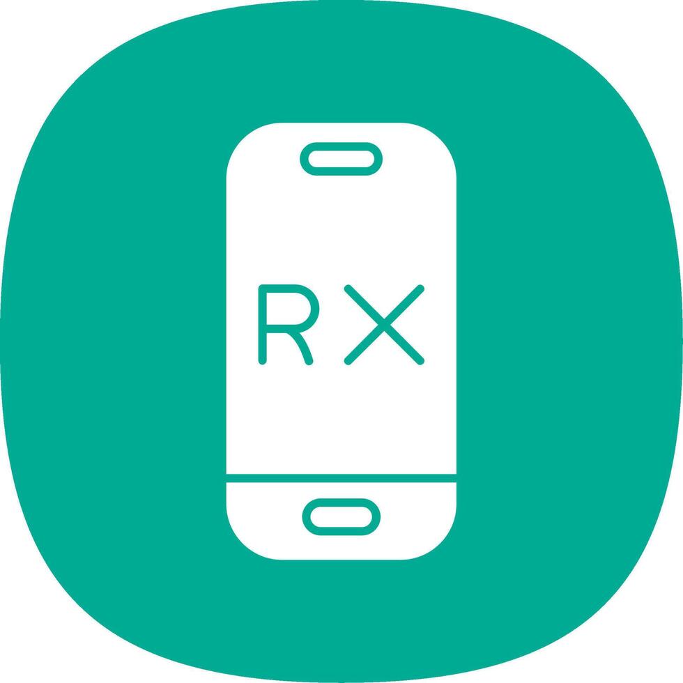 Rx Glyph Curve Icon vector