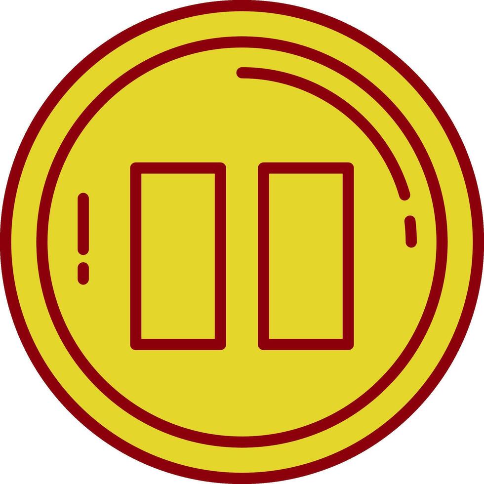 Pause Line Two Color Icon vector
