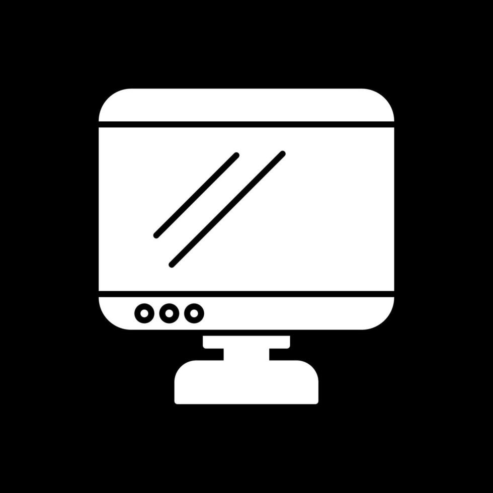 Monitor Glyph Inverted Icon vector