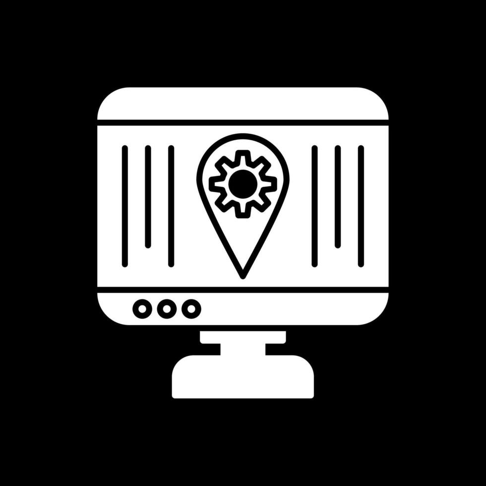 Localization Glyph Inverted Icon vector