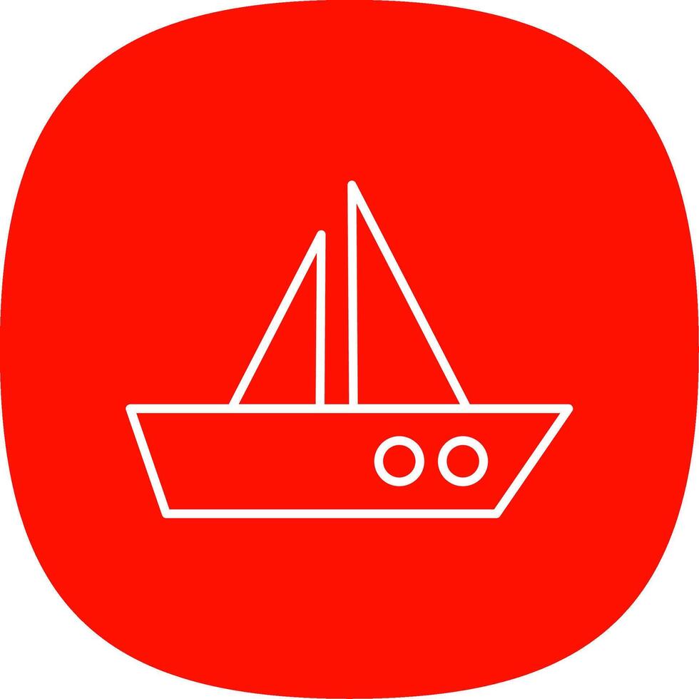 barco línea curva icono vector