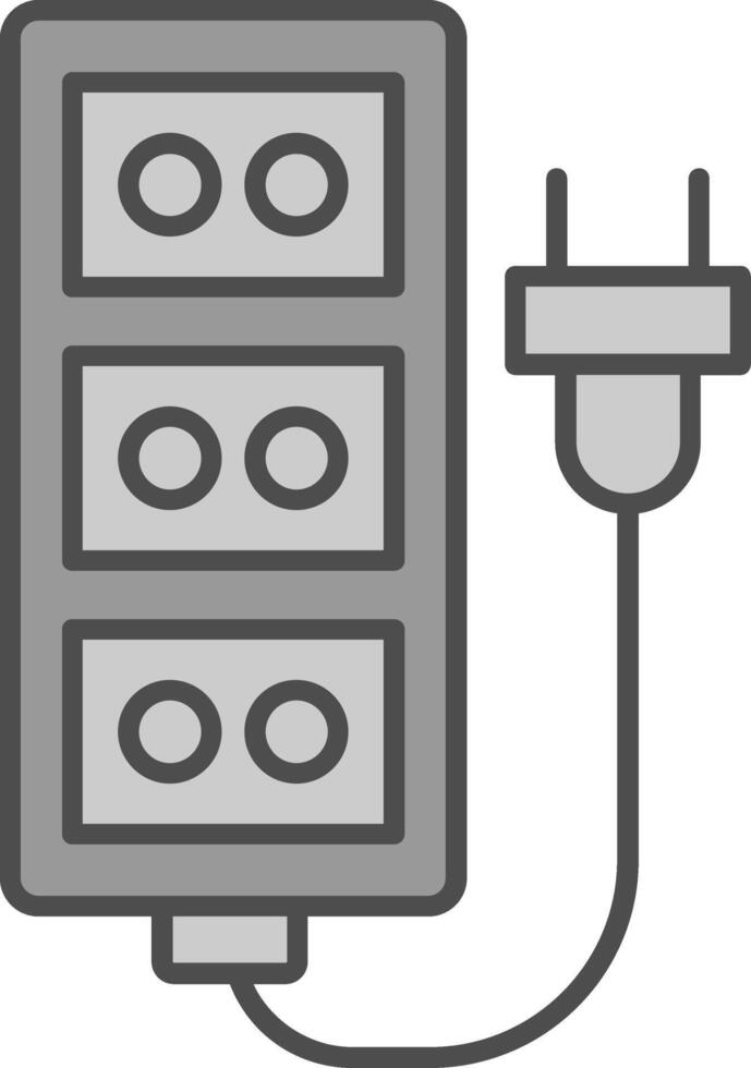 Extension Cord Fillay Icon vector