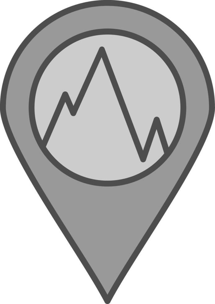 Hill Map Fillay Icon vector