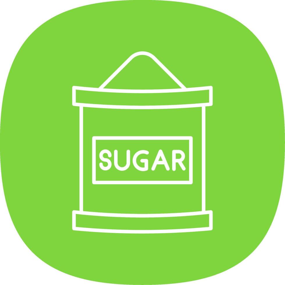 Sugar Bag Line Curve Icon vector