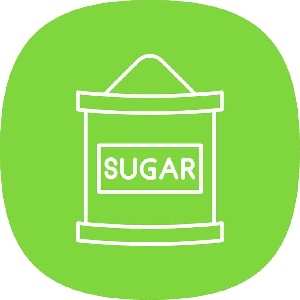 Sugar Bag Line Curve Icon vector