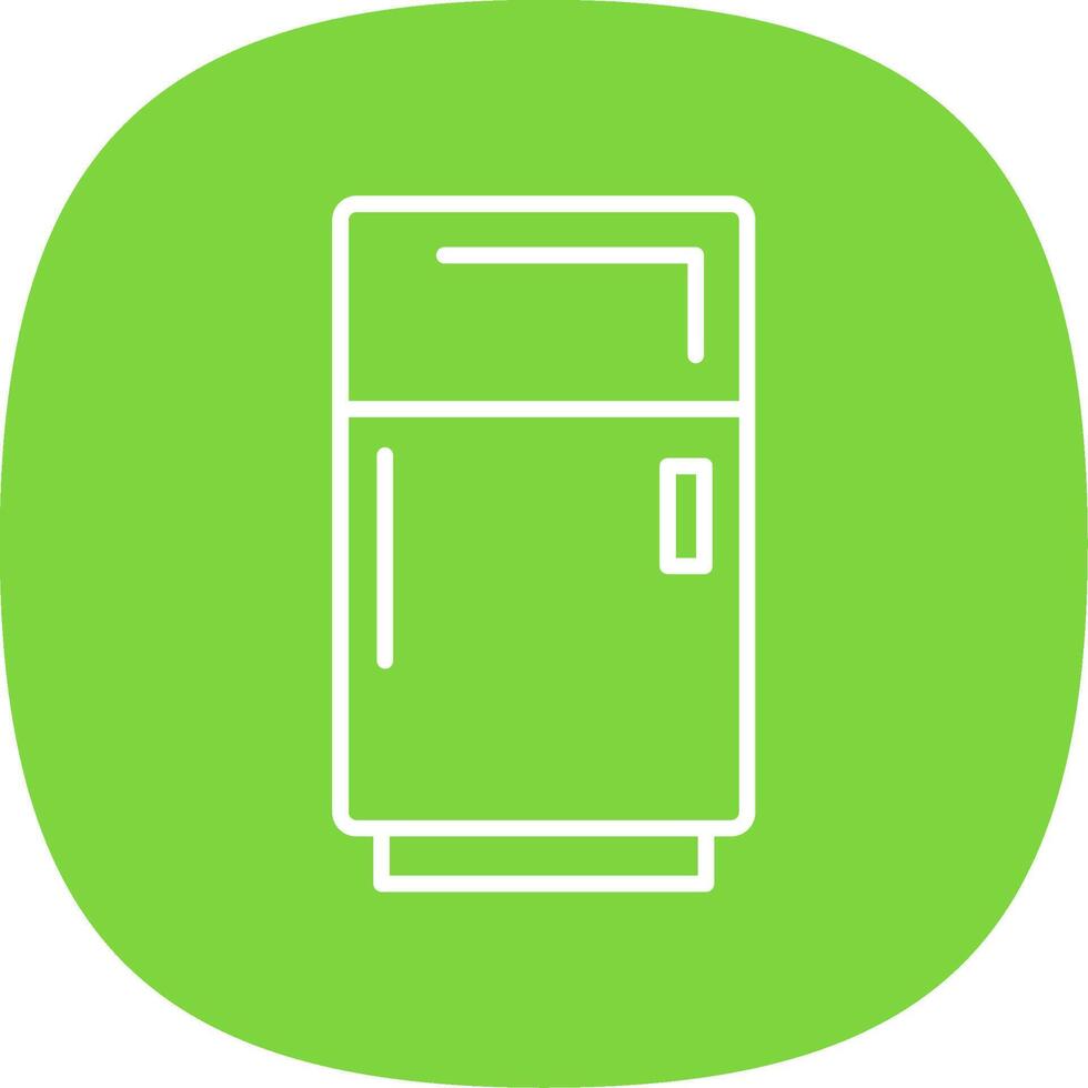 Fridge Line Curve Icon vector