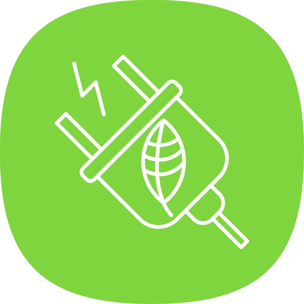Power Plug Line Curve Icon vector