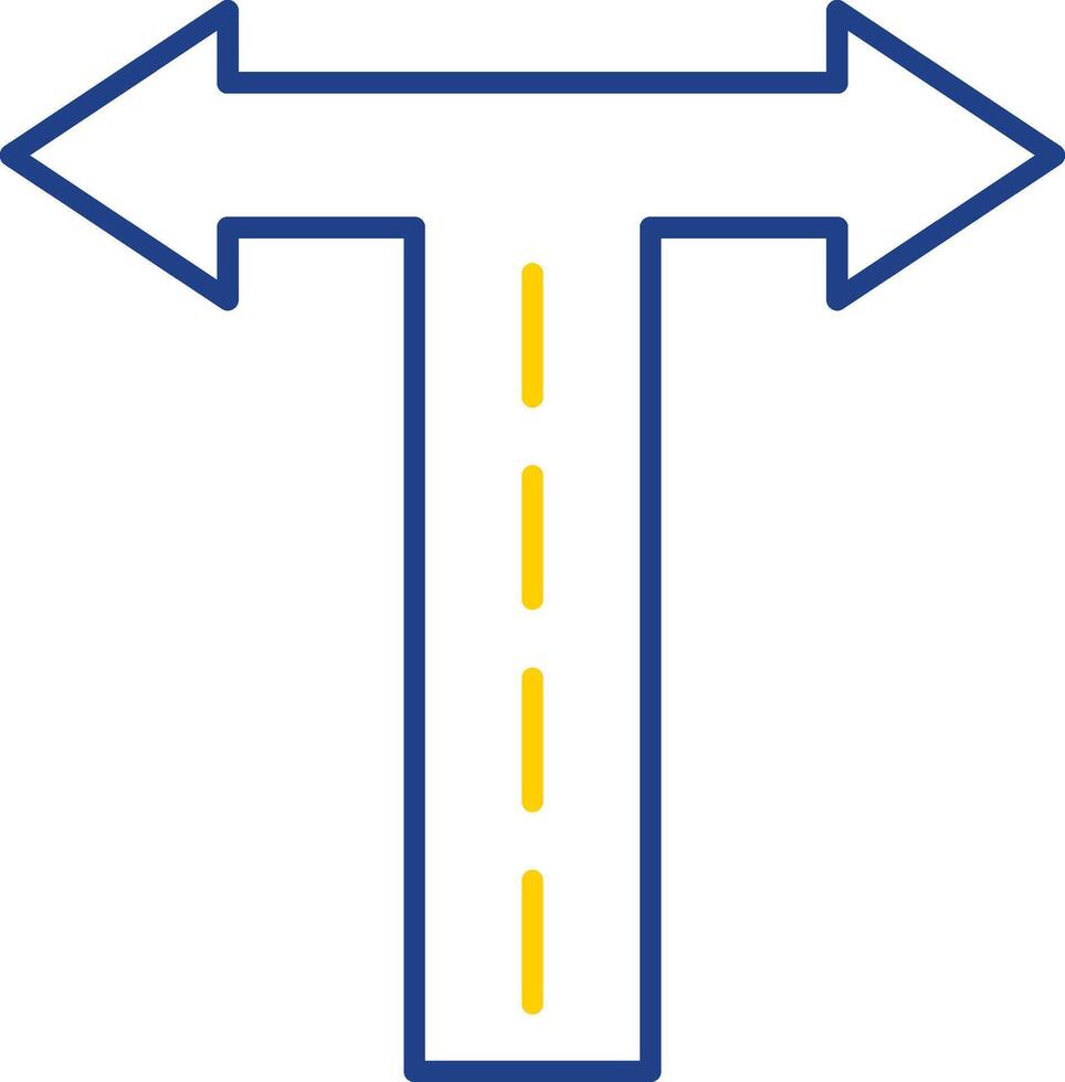 Crossroad Line Two Color Icon vector