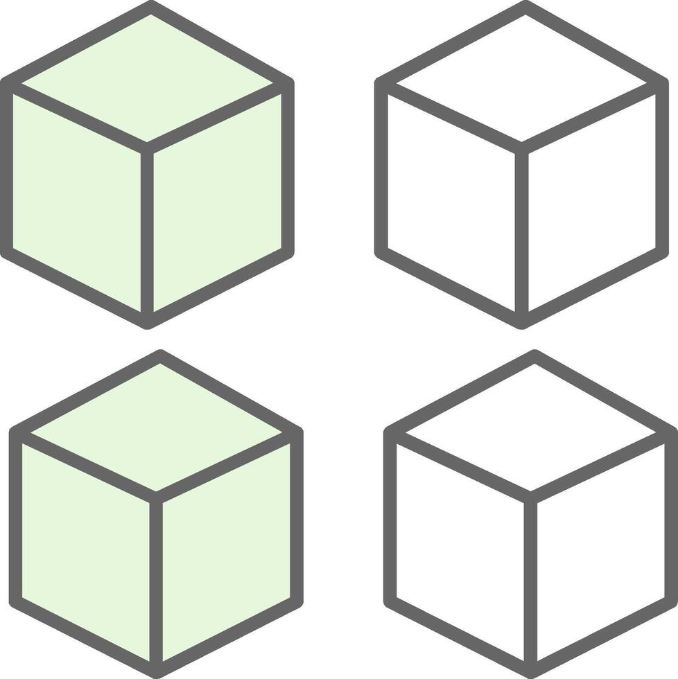 cubo relleno icono vector