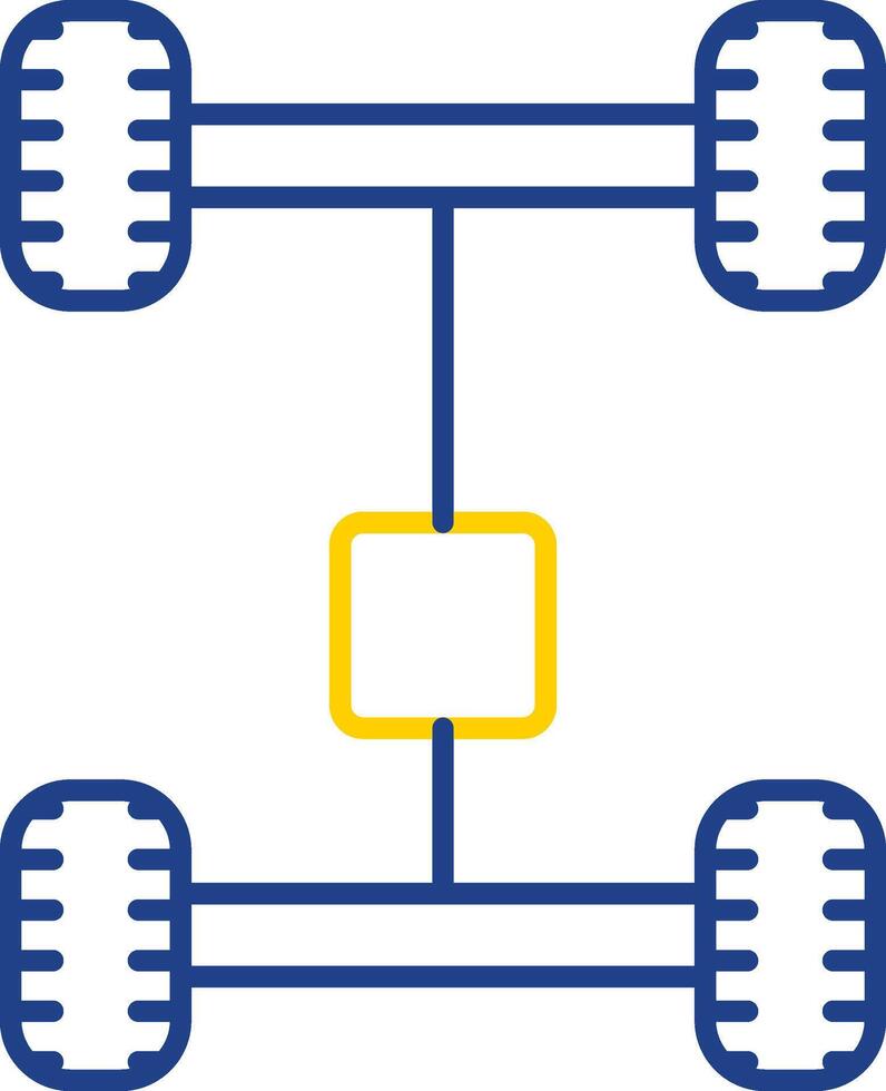 Axletree Line Two Color Icon vector